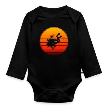 Plongeur Plongée Libre Plongée Femme Plongeuse Plongeuse - Body Bébé bio manches longues - noir - Devant
