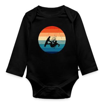 Kitesurfing Kitesurfing Kite Men Kite - Organic Longsleeve Baby Bodysuit - black - Front