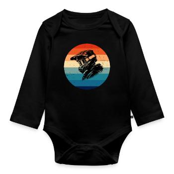 MTB Men Cyclist Mountain Bike Mountain Bike - Organic Longsleeve Baby Bodysuit - black - Front