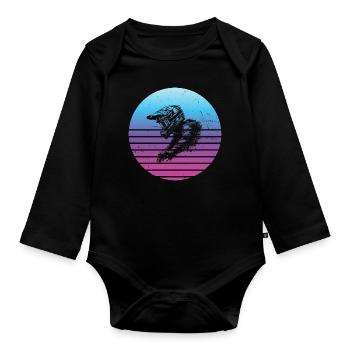 VTT VTT Cycliste Cyclisme Vélo de montagne - Body Bébé bio manches longues - noir - Devant