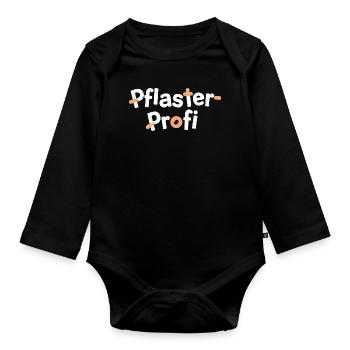 Pflasterprofi Betreuerin Erzieherin Präsent - Baby Bio-Langarm-Body - Schwarz - Vorne