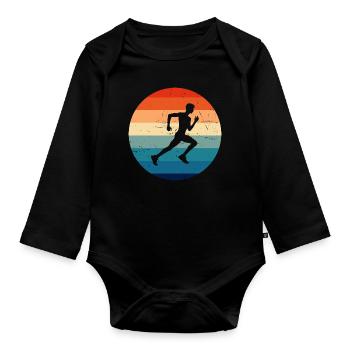 Course Cross Country Running Fitness Femmes - Body Bébé bio manches longues - noir - Devant