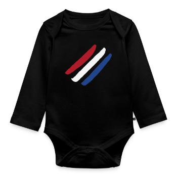 Drapeau des Pays-Bas - Rayures de style - Body Bébé bio manches longues - noir - Devant