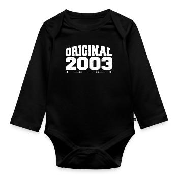 Original 2003 | Geburtstagsgeschenk 2003 - Baby Bio-Langarm-Body - Schwarz - Vorne