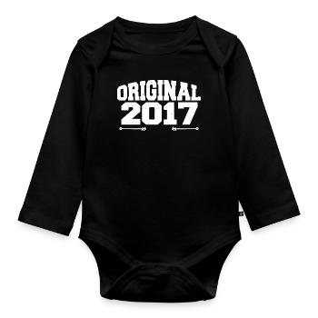 Original 2017 | Birthday Gift 2017 - Organic Longsleeve Baby Bodysuit - black - Front