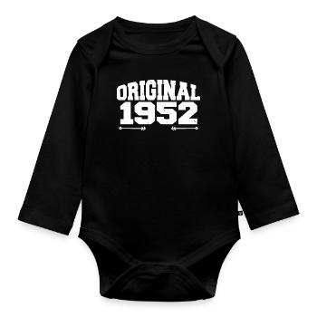 Original 1952 | Geburtstagsgeschenk 1952 - Baby Bio-Langarm-Body - Schwarz - Vorne