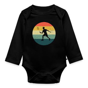 Badminton Men's Squash Women's Badminton - Organic Longsleeve Baby Bodysuit - black - Front