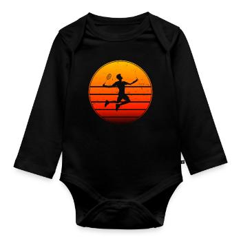 Men's Squash Women's Badminton Badminton Badmintons - Organic Longsleeve Baby Bodysuit - black - Front