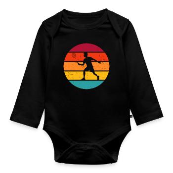 Women's Badminton Players Squash Badminton Men - Organic Longsleeve Baby Bodysuit - black - Front