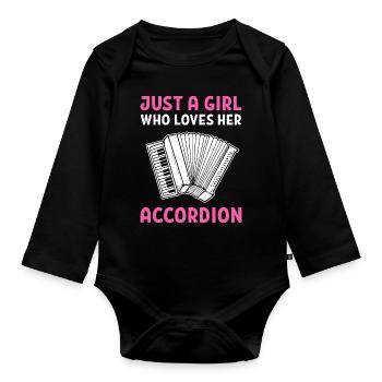 accordéon - Body Bébé bio manches longues - noir - Devant