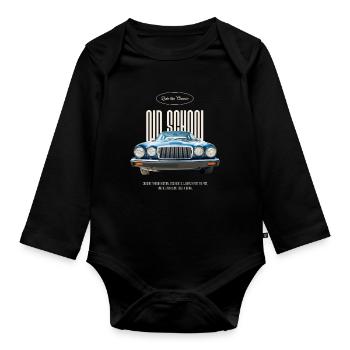 old school muscle car - Baby Bio-Langarm-Body - Schwarz - Vorne