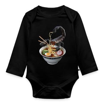 Skorpion Ramen - Baby Bio-Langarm-Body - Schwarz - Vorne