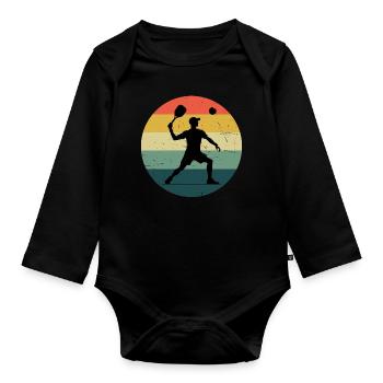 Men's Racquetball Women's Pickleball Pickleball Pickleball - Organic Longsleeve Baby Bodysuit - black - Front
