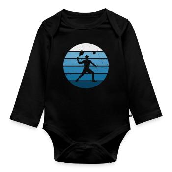 Racquetball Pickleball Men's Pickleball - Organic Longsleeve Baby Bodysuit - black - Front