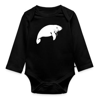 Lamantin - Lamantin - Sirène - Body Bébé bio manches longues - noir - Devant