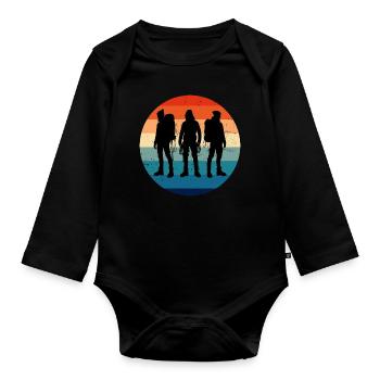 Bouldering Climber Boulder Climber Men - Organic Longsleeve Baby Bodysuit - black - Front
