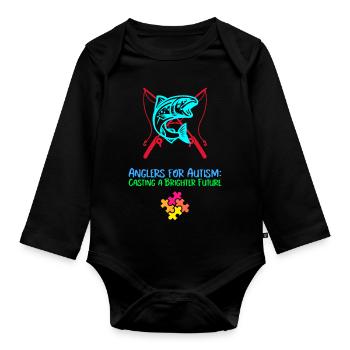 Angler für Autismus sorgen für eine bessere Zukunft - Baby Bio-Langarm-Body - Schwarz - Vorne
