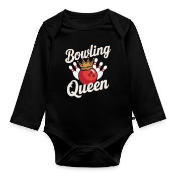 Bowling Queen Bowler - Body Bébé bio manches longues - noir - Devant