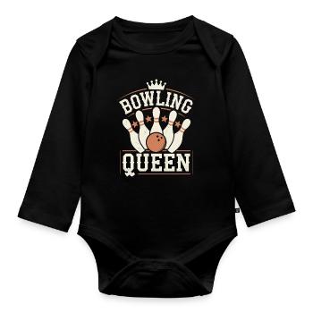 Bowling Queen Bowler - Body Bébé bio manches longues - noir - Devant