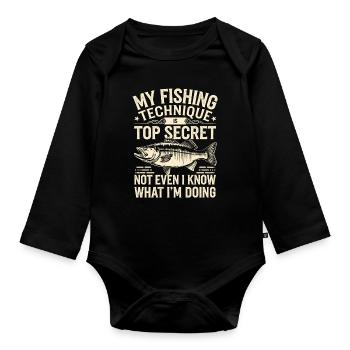 Angler Fishing - Organic Longsleeve Baby Bodysuit - black - Front