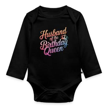 Ehemann Ehegatte Familie Hochzeit - Baby Bio-Langarm-Body - Schwarz - Vorne