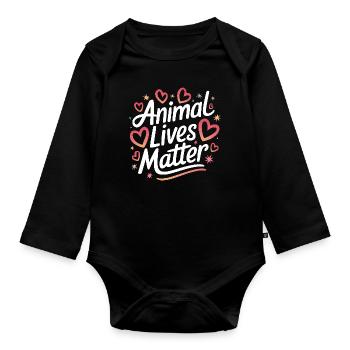 Végétarien Végétalien Végétarien Végétarien - Body Bébé bio manches longues - noir - Devant