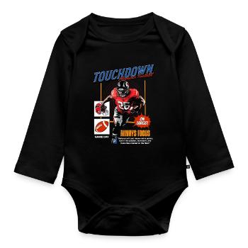 Joueur de football américain États-Unis America Sports Splash - Body Bébé bio manches longues - noir - Devant