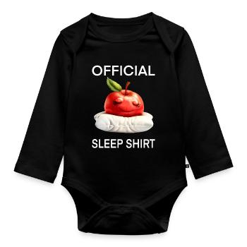 Apfel - Baby Bio-Langarm-Body - Schwarz - Vorne