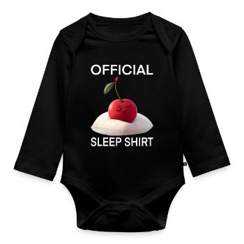 Kirsche - Baby Bio-Langarm-Body - Schwarz - Vorne