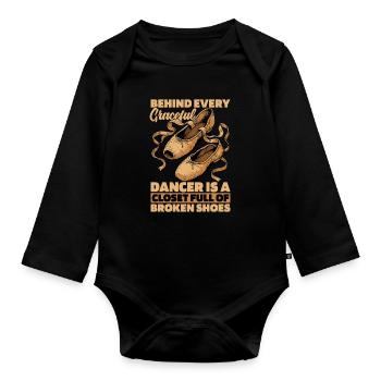 Le ballet derrière chaque danseur gracieux Professeur de ballet - Body Bébé bio manches longues - noir - Devant