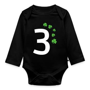 3 - Organic Longsleeve Baby Bodysuit - black - Front
