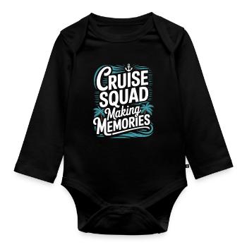 Cruise Crew 2025 Holiday Family Cruise - Organic Longsleeve Baby Bodysuit - black - Front