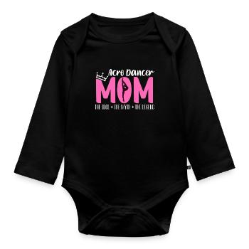Acro Dancer Mom The Idol The Myth Loves Gymnastics - Baby Bio-Langarm-Body - Schwarz - Vorne