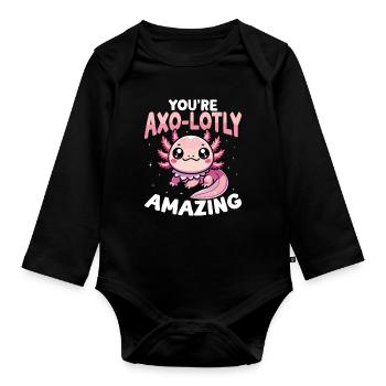 Vous êtes Axo-Lotly Incroyable Mignon Axolotl - Body Bébé bio manches longues - noir - Devant