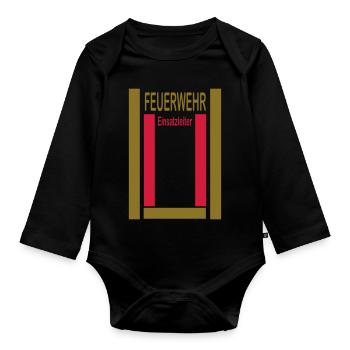 Feuerwehr Einsatzleiter - Baby Bio-Langarm-Body - Schwarz - Vorne