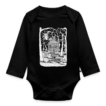 Witch - Organic Longsleeve Baby Bodysuit - black - Front