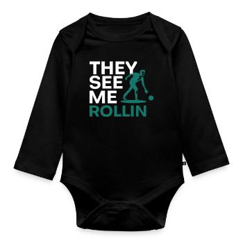 Boule Tee Shirt - Body Bébé bio manches longues - noir - Devant