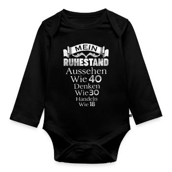 retirement - Organic Longsleeve Baby Bodysuit - black - Front