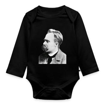 Friedrich Nietzsche - Organic Longsleeve Baby Bodysuit - black - Front