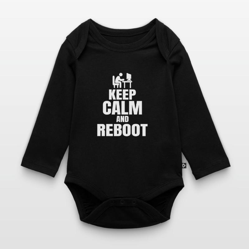 Admin Say Keep Calm Sys admin programmer Organic Longsleeve Baby Bodysuit