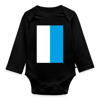 weiss blau Bayern Flagge Geschenkidee - Baby Bio-Langarm-Body - Schwarz - Vorne
