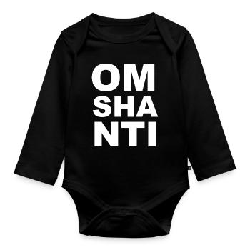 Om Shanti Yoga Proverbes - Body Bébé bio manches longues - noir - Devant