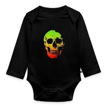 Skull - Organic Longsleeve Baby Bodysuit - black - Front