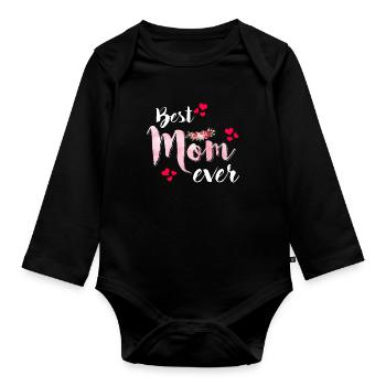 Muttertag Ever - Baby Bio-Langarm-Body - Schwarz - Vorne