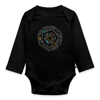 Planet solar system - Organic Longsleeve Baby Bodysuit - black - Front