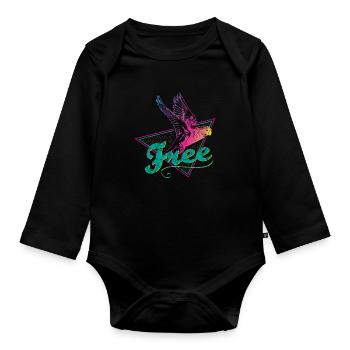perruche - Body Bébé bio manches longues - noir - Devant