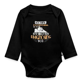 Psychology Funny gift - Organic Longsleeve Baby Bodysuit - black - Front