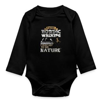 Idée Cadeau Nordic Walking - Body Bébé bio manches longues - noir - Devant