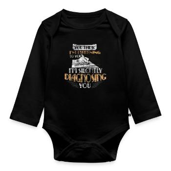 Idée cadeau psychologie - Body Bébé bio manches longues - noir - Devant