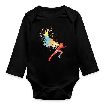 Marathon - Organic Longsleeve Baby Bodysuit - black - Front